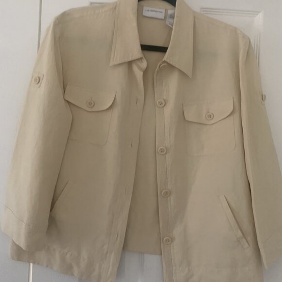 Liz Claiborne Tops - Liz Claiborne Silk and Linen roll up sleeve top